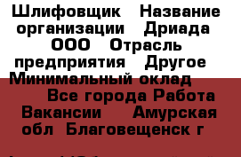 Шлифовщик › Название организации ­ Дриада, ООО › Отрасль предприятия ­ Другое › Минимальный оклад ­ 18 000 - Все города Работа » Вакансии   . Амурская обл.,Благовещенск г.